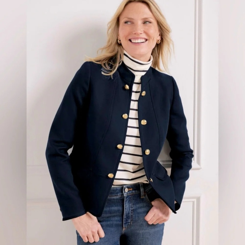 Talbots NEW Women's Military Navy Jacket with Gold Buttons NWT. Size 6